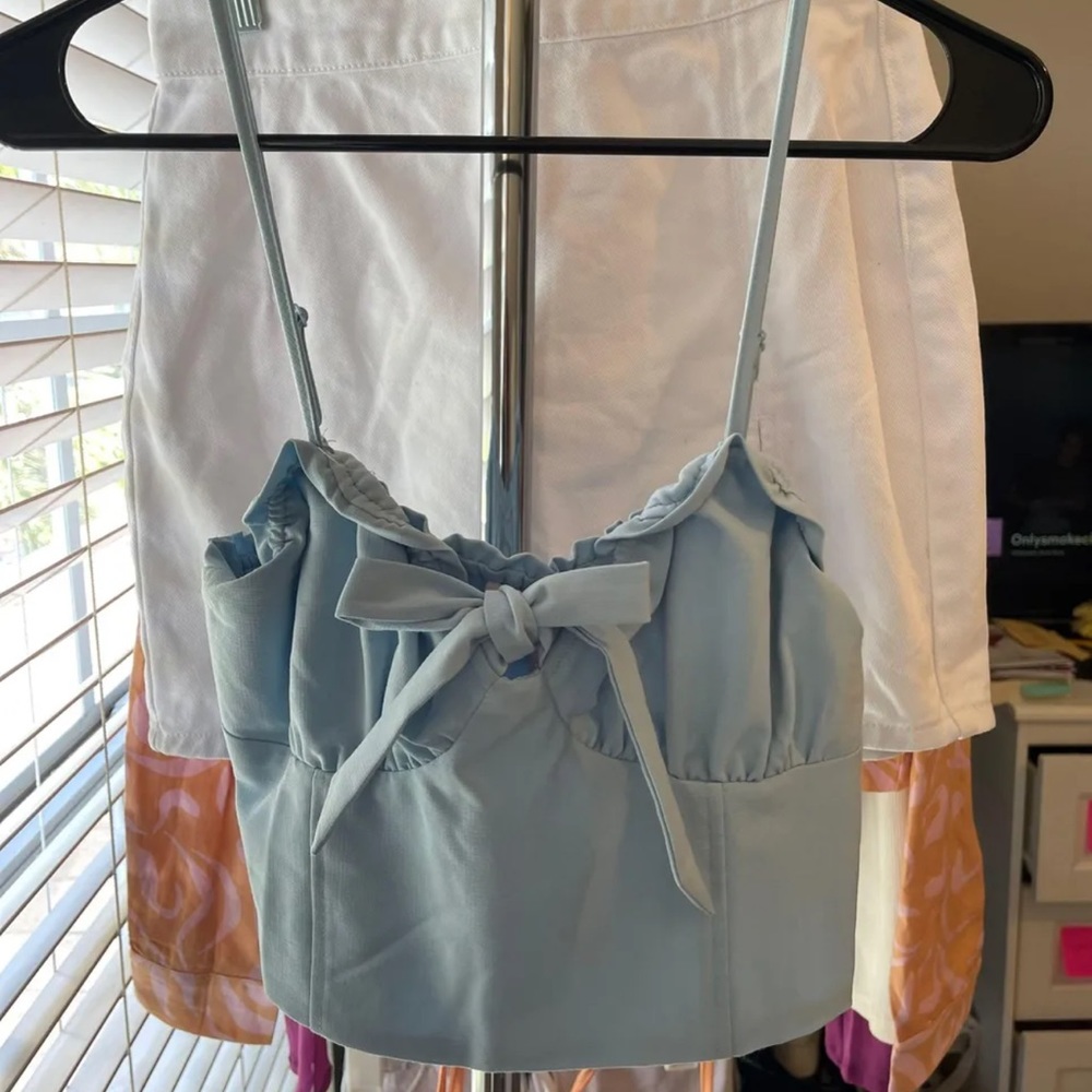 NWT PacSun Camisole Crop Top Light Blue